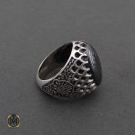 2 انگشتر حدید سینی با حکاکی کف العباس مردانه - کد 8356 - تصویر 2