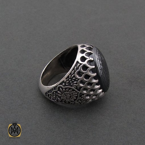2 انگشتر حدید سینی با حکاکی کف العباس مردانه - کد 8356 - تصویر 2
