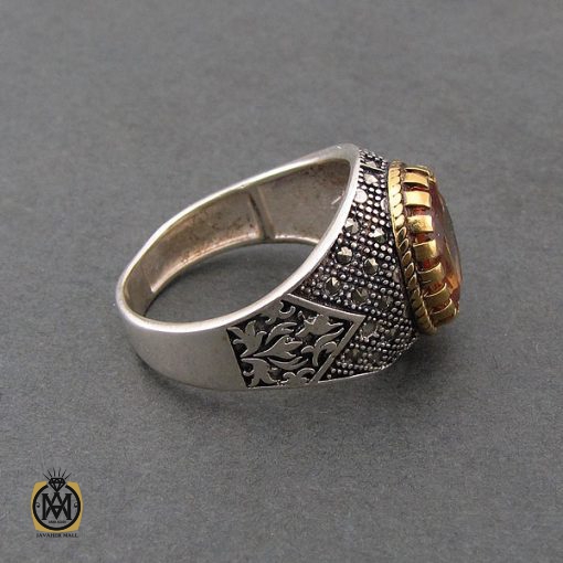 انگشتر زولتنایت و مارکازیت نقره مردانه - کد 8435 - تصویر 2