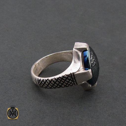 انگشتر حدید با حکاکی عین علی و سه جلاله مردانه – کد 8442 - تصویر 2