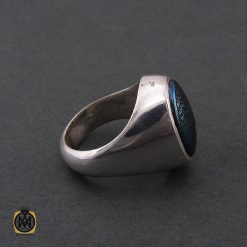 انگشتر حدید سینی مردانه با حکاکی عین علی و سه جلاله – کد 8451