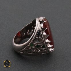 انگشتر عقیق یمن و زمرد مردانه - کد 8473 انگشتر عقیق یمن و زمرد مردانه - کد 8473