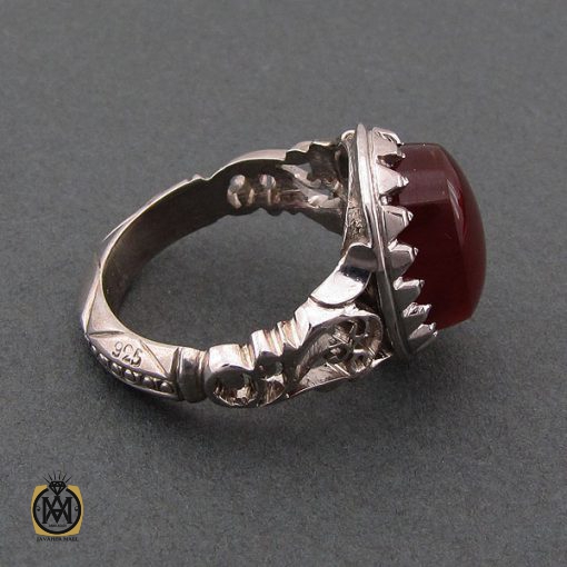 انگشتر عقیق یمن مردانه خوش رنگ - کد 8474 - تصویر 2