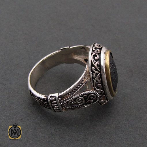 انگشتر حدید سینی با حکاکی ان الله بالغ امره مردانه - کد 8361 - تصویر 2