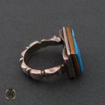 2 انگشتر فیروزه نیشابوری مرغوب مردانه - کد 8488 - تصویر 2