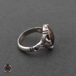انگشتر حدید سینی با حکاکی لا فتی الا علی لا سیف الا ذوالفقار مردانه - کد 8362