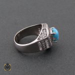 انگشتر فیروزه نیشابوری مردانه - کد 8491 - تصویر 2