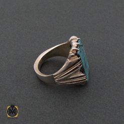 انگشتر فیروزه نیشابوری درشت و مرغوب مردانه دست ساز - کد 8493 انگشتر فیروزه نیشابوری درشت و مرغوب مردانه دست ساز - کد 8493