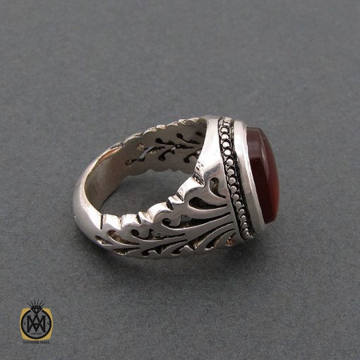 انگشتر عقیق یمن مردانه دست ساز - کد 8503 - تصویر 2