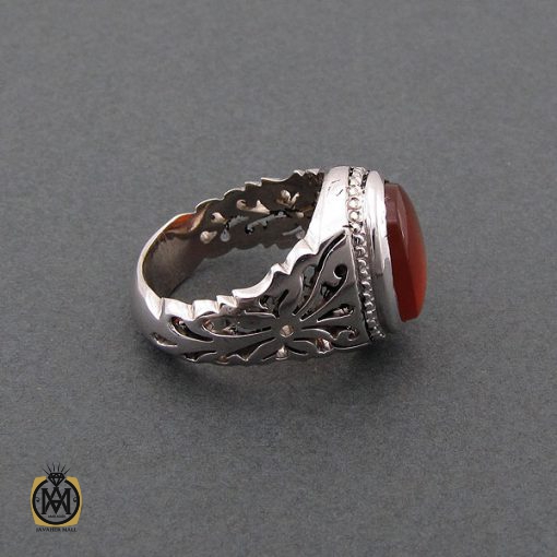 2 انگشتر عقیق یمن مردانه دست ساز - کد 8510 - تصویر 2