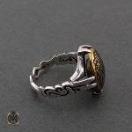 2 انگشتر حدید سینی با حکاکی ولایه علی بن ابی طالب مردانه - کد 8365 - تصویر 2