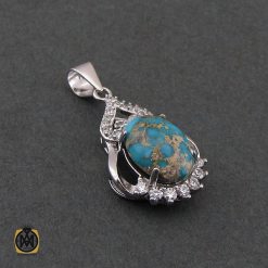 مدال فیروزه نیشابوری زنانه طرح فرنوش - کد 3106 مدال فیروزه نیشابوری زنانه طرح فرنوش - کد 3106