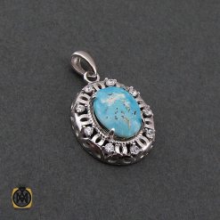 مدال فیروزه نیشابوری زنانه طرح گلنار - کد 3108 مدال فیروزه نیشابوری زنانه طرح گلنار - کد 3108