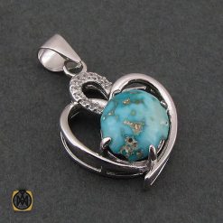 مدال فیروزه نیشابوری زنانه طرح مهین - کد 3110 مدال فیروزه نیشابوری زنانه طرح مهین - کد 3110