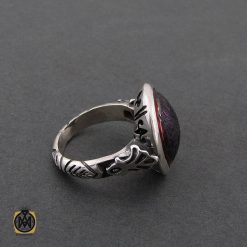 انگشتر حدید سینی با حکاکی ذکر صلوات مردانه - کد 8368 انگشتر حدید سینی با حکاکی ذکر صلوات مردانه - کد 8368