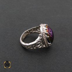 انگشتر حدید سینی با حکاکی ولایه علی بن ابی طالب مردانه - کد 8370 انگشتر حدید سینی با حکاکی ولایه علی بن ابی طالب مردانه - کد 8370
