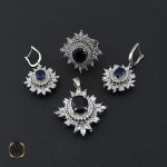 2 سرویس نقره زنانه طرح سلطنتی پر نگین - کد 7097 - تصویر 2