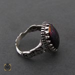 2 انگشتر حدید سینی با حکاکی ولایه علی بن ابی طالب مردانه - کد 8372 - تصویر 2