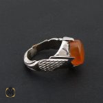 2 انگشتر عقیق یمن مردانه هنر دست استاد شرفیان - کد 8518 - تصویر 2