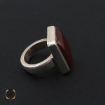 2 انگشتر عقیق یمن مردانه رکاب هنر دست استاد قاسمی - کد 8523 - تصویر 2