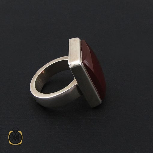 انگشتر عقیق یمن مردانه رکاب هنر دست استاد قاسمی - کد 8523 - تصویر 2