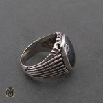 2 انگشتر حدید سینی با حکاکی عین علی مردانه - کد 8374 - تصویر 2