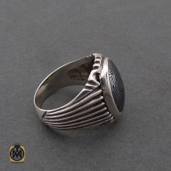 انگشتر حدید سینی با حکاکی عین علی مردانه - کد 8374 انگشتر حدید سینی با حکاکی عین علی مردانه - کد 8374