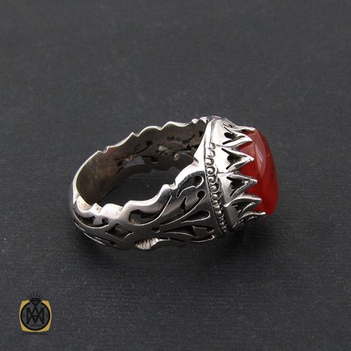 انگشتر عقیق یمن مردانه دست ساز - کد 8530 - تصویر 2