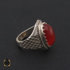 انگشتر عقیق مرغوب و درشت مردانه هنر دست استاد شرفیان - کد 8535 انگشتر عقیق مرغوب و درشت مردانه هنر دست استاد شرفیان - کد 8535