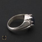 2 انگشتر یاقوت کبود مردانه با رکاب دست ساز - کد 8547 - تصویر 2