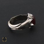 انگشتر عقیق یمن مرغوب مردانه رکاب هنر دست استاد قاسمی - کد 8559 - تصویر 2