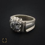 2 انگشتر موزانایت مردانه رکاب هنر دست استاد باقرزاده - کد 8562 - تصویر 6