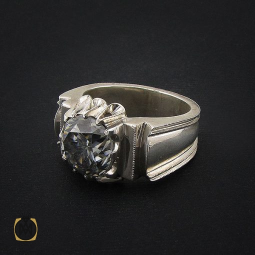 انگشتر موزانایت مردانه رکاب هنر دست استاد باقرزاده - کد 8562 - تصویر 6