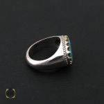 2 انگشتر فیروزه نیشابور صفوی مردانه رکاب هنر دست استاد شرفیان - کد 8567 - تصویر 2