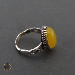 2 انگشتر عقیق زرد با حکاکی شرف الشمس مردانه - کد 8378 - تصویر 2