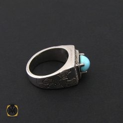 انگشتر فیروزه نیشابور صفوی مردانه رکاب دست ساز - کد 8572 انگشتر فیروزه نیشابور صفوی مردانه رکاب دست ساز - کد 8572