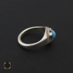 2 انگشتر فیروزه نیشابور مردانه رکاب هنر دست استاد شرفیان - کد 8578 - تصویر 2