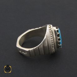 انگشتر فیروزه نیشابور اشکی مردانه رکاب هنر دست استاد شرفیان - کد 8580 انگشتر فیروزه نیشابور اشکی مردانه رکاب هنر دست استاد شرفیان - کد 8580