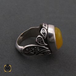 انگشتر عقیق زرد با حکاکی شرف الشمس مردانه - کد 8381 انگشتر عقیق زرد با حکاکی شرف الشمس مردانه - کد 8381