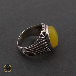 انگشتر عقیق زرد با حکاکی شرف الشمس مردانه - کد 8382 انگشتر عقیق زرد با حکاکی شرف الشمس مردانه - کد 8382