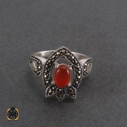 سرویس عقیق و مارکازیت زنانه طرح لاله - کد 7041 سرویس عقیق و مارکازیت زنانه طرح لاله - کد 7041