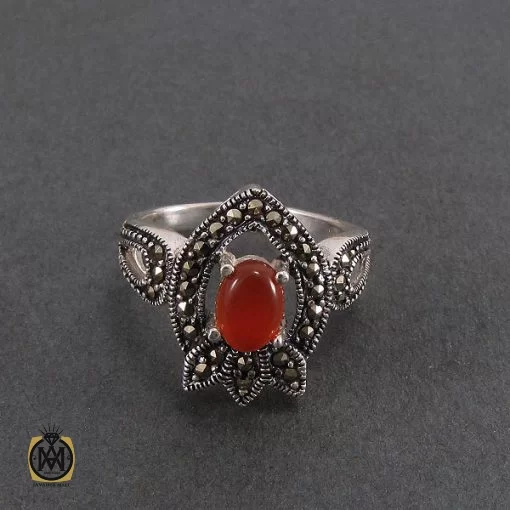 سرویس عقیق و مارکازیت زنانه طرح لاله - کد 7041 - تصویر 2