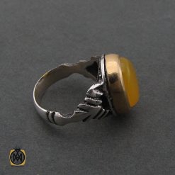 انگشتر عقیق زرد با حکاکی شرف الشمس مردانه - کد 8384 انگشتر عقیق زرد با حکاکی شرف الشمس مردانه - کد 8384