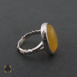 انگشتر عقیق زرد با حکاکی شرف الشمس مردانه - کد 8385 - تصویر 2