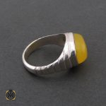 انگشتر عقیق زرد با حکاکی شرف الشمس مردانه - کد 8387 - تصویر 2