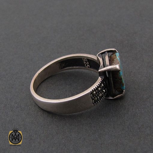 انگشتر فیروزه نیشابور زنانه طرح مهتاب - کد 2081 - تصویر 2