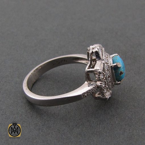 انگشتر فیروزه نیشابور زنانه طرح مهگل - کد 2083 - تصویر 2