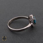 2 انگشتر فیروزه نیشابور زنانه طرح پانیذ - کد 2084 - تصویر 2