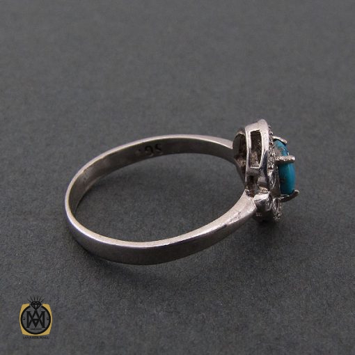 2 انگشتر فیروزه نیشابور زنانه طرح پانیذ - کد 2084 - تصویر 2