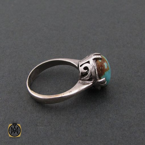 انگشتر فیروزه نیشابوری زنانه طرح نیلی - کد 2089 - تصویر 2